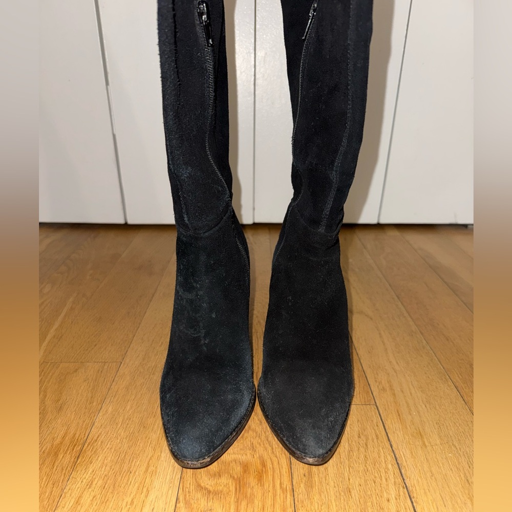 Aldo Black Suede Thigh-High Boots | Size 7 - Picture 6 of 11